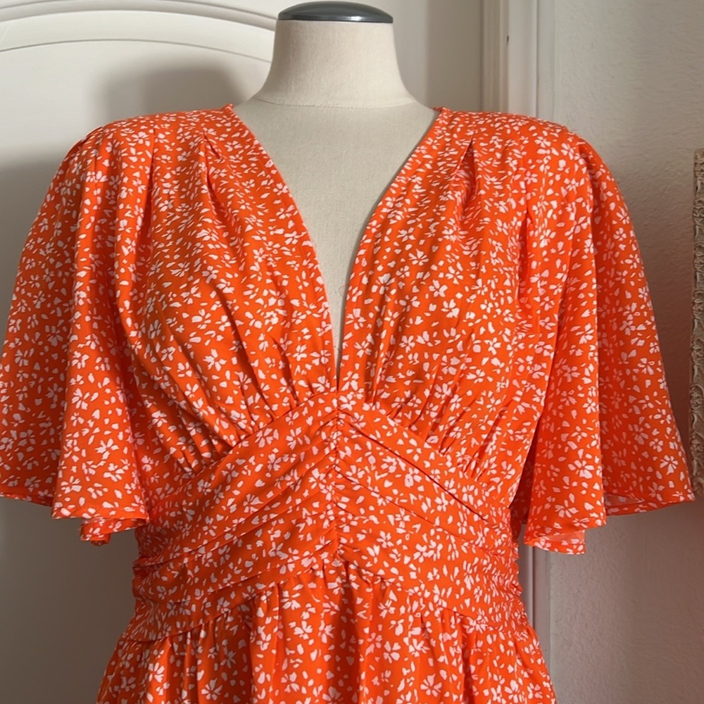 Orange Floral Dress - Picture 2 of 8